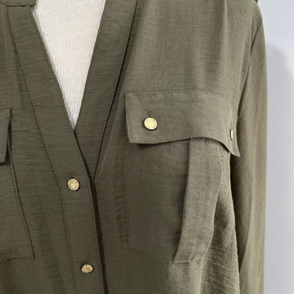 Calvin Klein Olive Utility Button-Front Shirt